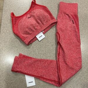 SOLD Gymshark Flame Red Marl/Claret Set
